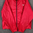 The North Face Rain Jacket Mens Xl Red Full Zip Hooded Windbreaker Packable