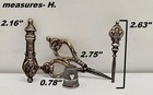 Antique Silver Sewing Kit Scissor stiletto needle Case small rare For Girls
