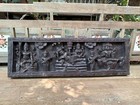 Antique Wooden Hand Carved Hindu God Vishnu Laxmi  Figure Wall Panel Figurine