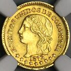 1873 Ngc Ms 62 Colombia 1 Peso Gold Condor Bogota Mint 3k Minted Coin  22112601d