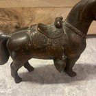 Vintage Copper Bronze Metal Saddle Horse Statue Figurine 4  H