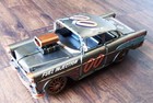 Large 13  Tin Metal Hot Rat Rod Toy Race Drag Car Model Rustic 55 56 57 Chevy