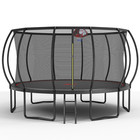 14ft Trampoline W  Safety Enclosure Net Ladder Basketball Hoop 6 W-legs Outdoor