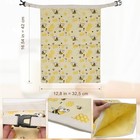 2pcs 17   13  Cute Bee-print Beeswax-lined Cotton Bread Bags  Natural Beeswax 
