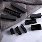 4pcs 3 4 X 1 1 2 Inch  20x40mm  Rectangle Black Plastic Plug End Cap Rectangl