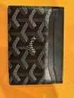 Goyard Black Card Holder Wallet Geometric Pattern Logo Accent Men Credit Card