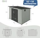 Domi 6 x8  Resin Storage Shed plastic Garden Shed W lockable Door   Sloping Roof