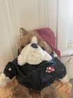 Dan Dee Plush Bulldog 18  Stuffed Animal Biker Leather Jacket  i Wuff You 