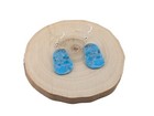 Native American Stabilized Compressed Slab Turquoise Dangle Earrings Jewelry