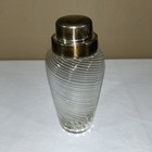 Vintage Wmf Silver Plate Swirl Glass Cocktail Shaker Mcm Martini Germany Modern