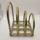 Vintage Mid Century Brass Arched Home Office Holder  Letter Organizer
