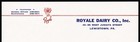Vintage Letterhead Royale Dairy Co Lewistown Pennsylvania New Old Stock N-mint 