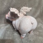 New Flying Pig Figurine Statue Hog Country Farm House Decor Happy Piggy