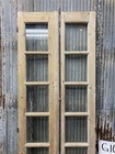 Antique French Double Doors  28x86 5  7 Pane Glass  European Reclaimed G167