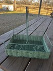 Mint Green Wicker   Metal Rabbit Basket Vintage Easter 12   x8   