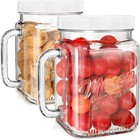 2 Pack Large Mason Jars  74 Oz Wide Mouth Glass Jar With Lid  Quart Gallon Mason