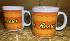 Vintage Set 4  Reese   s Peanut Butter Cups  Orange Logo Mugs  12 Oz