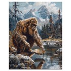 Sasquatch Bigfoot Artwork Vintage Gold Panning Miners Prospecting Wall Art Decor