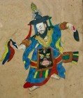 Rare Antique Original Painting Of Tibetan Zhang Black Hat Dancer
