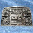 Boom Box Stereo Belt Buckle Music Iconic Cassette Deck Eq Tunes Vtg Italy bmw842
