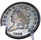 1835 Classic Head Half Cent Gem Bu Free Shipping Rare Coin  sc330ch0-2