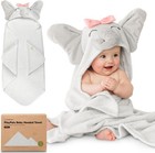 Organic Baby Towel With Hood For Girls  Boys - Soft  Absorbent 