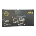 Lot Of 2 Joyjolt Atlas Crystal Whiskey Glasses  Old Fashioned Glasses 10 8oz Nib
