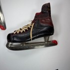 Hyde Scholastic Leather Ice Skates Mens Size 9 Black Burgundy Fair Vintage