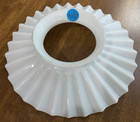 Antique Victorian Milk Glass Pleated Petticoat Shade 8  Diameter 3  Fitter