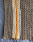 Vtg Handmade Crochet Throw Afghan Blanket Striped Brown Orange Cream 32x32