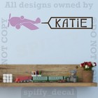 Personalized Monogram Airplane Name Banner Vinyl Wall Decal Decor Custom Nursery