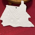 Vintage Mold Ceramic Bisque Christmas Gingerbread House Ornament Ready To Paint