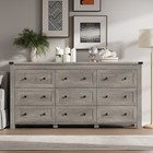Large Wooden Dresser  9 Drawer Dresser  Chests Of Drawers For Bedroom  Closet