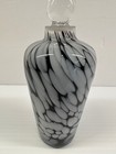 Vtg Silvestri 7 5  Mottled Black And Gray Empty Glass Perfume Bottle W stopper