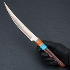 Handmade Copper Damascus Fillet Knife Best For Hunting Fishing Knife With Sheath