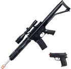 Ukarms M4 Spring Airsoft Rifle W  Spring Pistol  Scope  Laser   Flashlight P1136