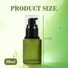 30ml 1oz Empty Green Frosted Glass Lotion Pump Press Bottles Refillable Emulsion