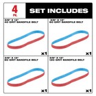 Milwaukee 48-80-7000 3 8  X 13  40 60 80 120 Grit Bandfile Belts  4-pack Variety