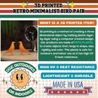 Mini Mid Century Modern Style Minimalist Bird Pair Decor Family Retro Vintage   