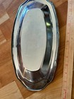 Vintage Chromed Irvinware Silver Bread Tray Platter Etched Oval 13 l X6 w Usa