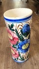 Vtg Spanish Umbrella Stand  Hand Painted Ceramic Made In Spain 18 1 2  