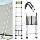 Multi-purpose Aluminium Telescopic Extendable Ladder 5m Safety W detachable Hook
