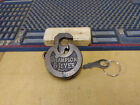 Antique vintage Miller Champion 6 Lever Push Key Pancake Padlock W key 212