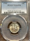 1941-p Mercury Silver Dime 10c Pcgs Mint State 66 Ms 66 Full Band Bands  fb 