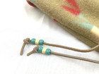 Southwestern Pattern Native Flute Bag W leather Strap   Beads Approx  28  L