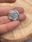 Original Hand Carved Hobo Nickel By Brendan Davidson Skull Skeleton