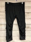 Black Zone Pro Leg Cut Out Active Leggings Size 1x 16-18  20  Inseam