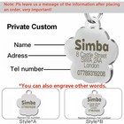 Free Personalized Dog Cat Plate Tags Engraved Puppy Pet Id Name Collar Tag Alloy