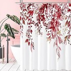  Eucalyptus Shower Curtain  Watercolor 72 w X 72 l  pack Of 1  Burgundy Red