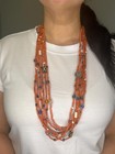 Native American Sterling Silver  6 Strand Trade Bead Necklace